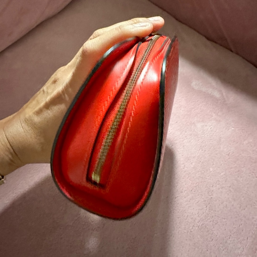 Louis Vuitton Epi Dauphine Leather Cosmetics Pouch Purse - LV Authentic Red Epi - Picture 7 of 17